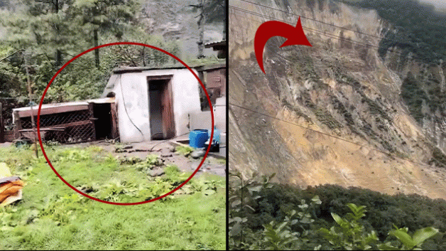 Nepal'de devasa heyelan evleri saniyeler i&ccedil;inde yok etti!