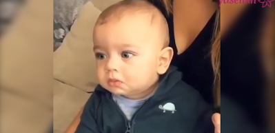 Şarkı duyunca duygusala bağlayan sevimli bebek