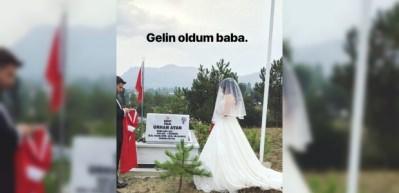 Şehit kızı y&uuml;rekleri dağladı! 'Gelin oldum baba'