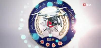 Sokakta top oynayanlar drone ile tespit edildi