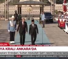 Cumhurbaşkanı Erdoğan, Malezya Kralı Abdullah Şah’ı resmi törenle karşıladı