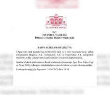İstanbul Valiliği'nden üç büyüklerin 'deplasman taraftarı talebi' ile ilgili açıklama geldi...