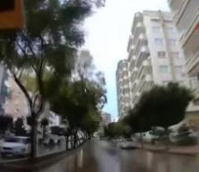 Adana'da 8 katlı binanın yıkılma anı araç kamerasında