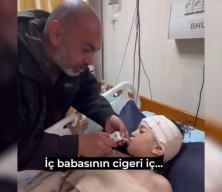 Elimi tut baba! Siyonist İsrail’in saldırılarında yaralanan kızını gözyaşları içinde sütle besledi...
