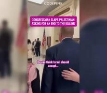 ABD'li siyasetçi İsrail'e tepki gösteren kadına saldırdı