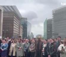 AB çalışanları Brüksel'de Birliğin Gazze politikasını protesto etti