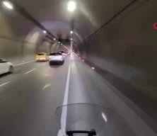 Dolmabahçe Tüneli’ndeki “makas terörü" kamerada! 