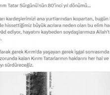 Cumhurbaşkanı Recep Tayyip Erdoğan: Kırım Tatarlarının haklarını her hal ve şart altında savunmayı sürdüreceğiz