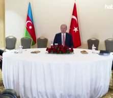 Cumhurbaşkanı Erdoğan, Azerbaycan Cumhurbaşkanı Aliyev ve Pakistan Başbakanı Şerif ile üçlü toplantı yapt