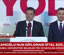 Ekrem İmamoğlu'nun diploması iptal edildi