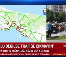 İstanbul deprem sonrası trafik adeta felç oldu!
