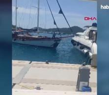Fethiye'de gulet, lüks motoryata çarptı