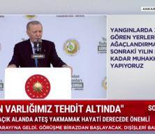 Erdoğan: 2002'de 73 ton olan havadan su atma kapasitemizi 27 uçak, 105 helikoptere çıkardık