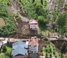 Trabzon'da heyelan sebebiyle 5 ev tehlike altında