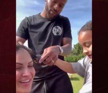 Marcao’dan duygulandıran destek: Eşinin saçlarını kesti