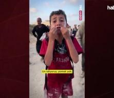 Açlıktan kum yiyen Gazzeli çocuğun gözyaşları yürekleri yaktı!