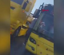 Maltepe'de trafikte yol verme kavgası: Tırdaki kişi İETT şoförüne saldırdı