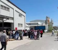 Bursa'da deprem sonrası oto tekstil fabrikasının tavanı çöktü