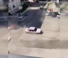 Drift atan sürücü ortalığı birbirine kattı