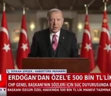 Başkan Erdoğan'dan Özgür Özel'e 500 bin TL'lik dava