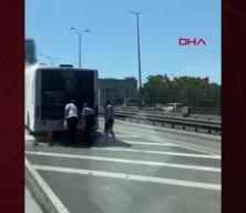 Beylikdüzü'de çıkan metrobüs yangını söndürüldü