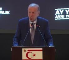 Başkan Erdoğan: Kuzey Kıbrıs Türkü'nün birliği, beraberliği, huzuru ve refahı için biz buradayız