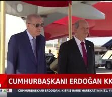 Cumhurbaşkanı Erdoğan KKTC'de resmi törenle karşılandı