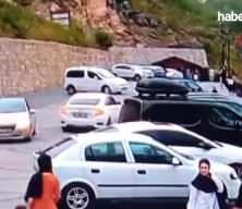 Fren yerine gaza bastı, otoparktan aşağı uçtu!
