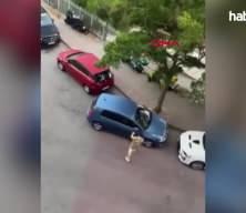 Kağıthane'de otomobillerin aynalarını tekmeleyip kırdı
