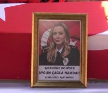 Trafik kazasında hayatını kaybeden komiser Aysun Çağla Namdar, memleketi Kastamonu’da son yolculuğuna uğurlandı