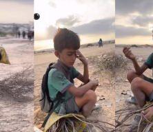  Ailesine un alabilmek için odun satan küçük Halid'den Gazze gerçeği