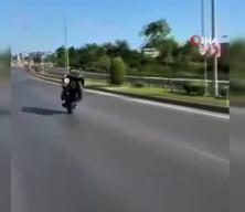 Bir bitmediniz! Karayolunda yaptığı tek teker şov cezası kalmadı