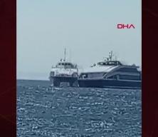 Deniz Otobüsü kayaya çarptı, panik anları kamerada