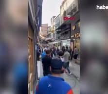 Tekme ve yumruklu meydan kavgası kamerada