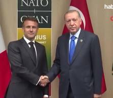 Cumhurbaşkanı Recep Tayyip Erdoğan Fransa Cumhurbaşkanı Macron ile görüştü