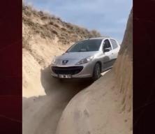 Navigasyon mağduru sürücünün zor anları kamerada! 
