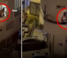 Balkona iç çamaşırı ile çıkan maganda, komşuları uyarınca dehşet saçtı!