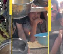 Gazze dünyanın gözü önünde ölüyor!Açlıkla da mücadele eden çocukların o anlar yürekleri yaktı