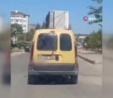 Tavanında buzdolabı taşıyan sürücüye ceza: 2 bin 72 lira