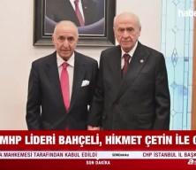 Eski CHP lideri Hikmet Çetin’den Bahçeli’ye sürpriz ziyaret