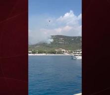 Kemer’de orman yangınına havadan ve karadan müdahale