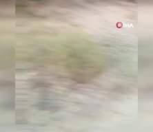Traktörün tekerliği patladı, jant üzerinde orman ekiplerine su taşıdılar