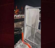 Boğaz'da yaşanan kazada hasar alana geminin önü görüntülendi