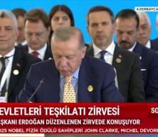 Cumhurbaşkanı Recep Tayyip Erdoğan Azerbaycan'da Türk dünyasına hitap etti