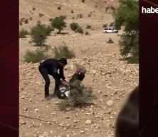 İsrail polisi, Filistin topraklarını gasbeden İsraillilere engel olmak isteyen aktivisti darbetti