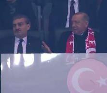 Başkan Erdoğan'ın A Milli Takımı'mızın 3. golüne sevinci kameralara yansıdı