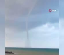 İskenderun Körfezi’nde hortum oluştu, o anlar büyük paniğe neden oldu