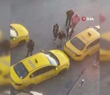 Başakşehir’de taksiciye tokatlı saldırı kamerada!