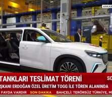 Başkan Erdoğan törene Togg'un limuzin modeli ile geldi!