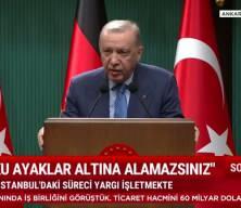 Erdoğan'dan Alman Başbakanı'na 'İsrail' tepkisi: Siz bunları görmüyor musunuz?
